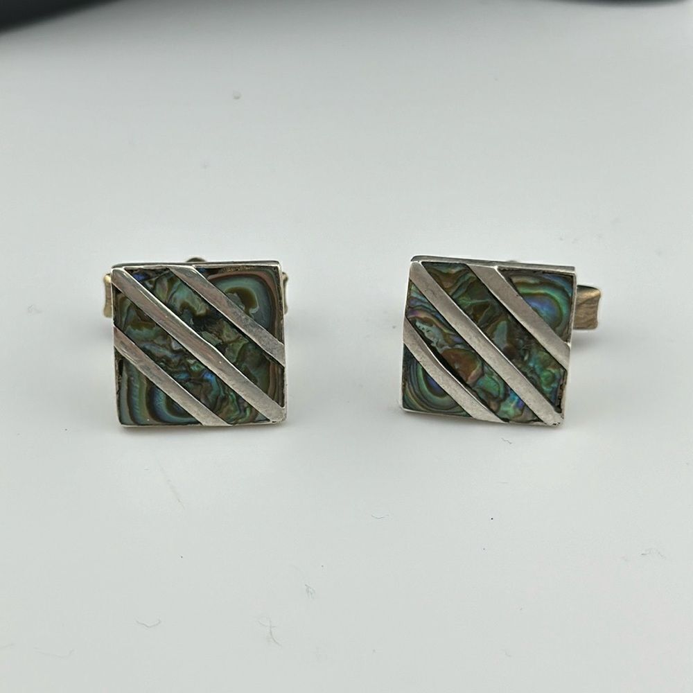 Mexico Sterling silver Abalone cuff links